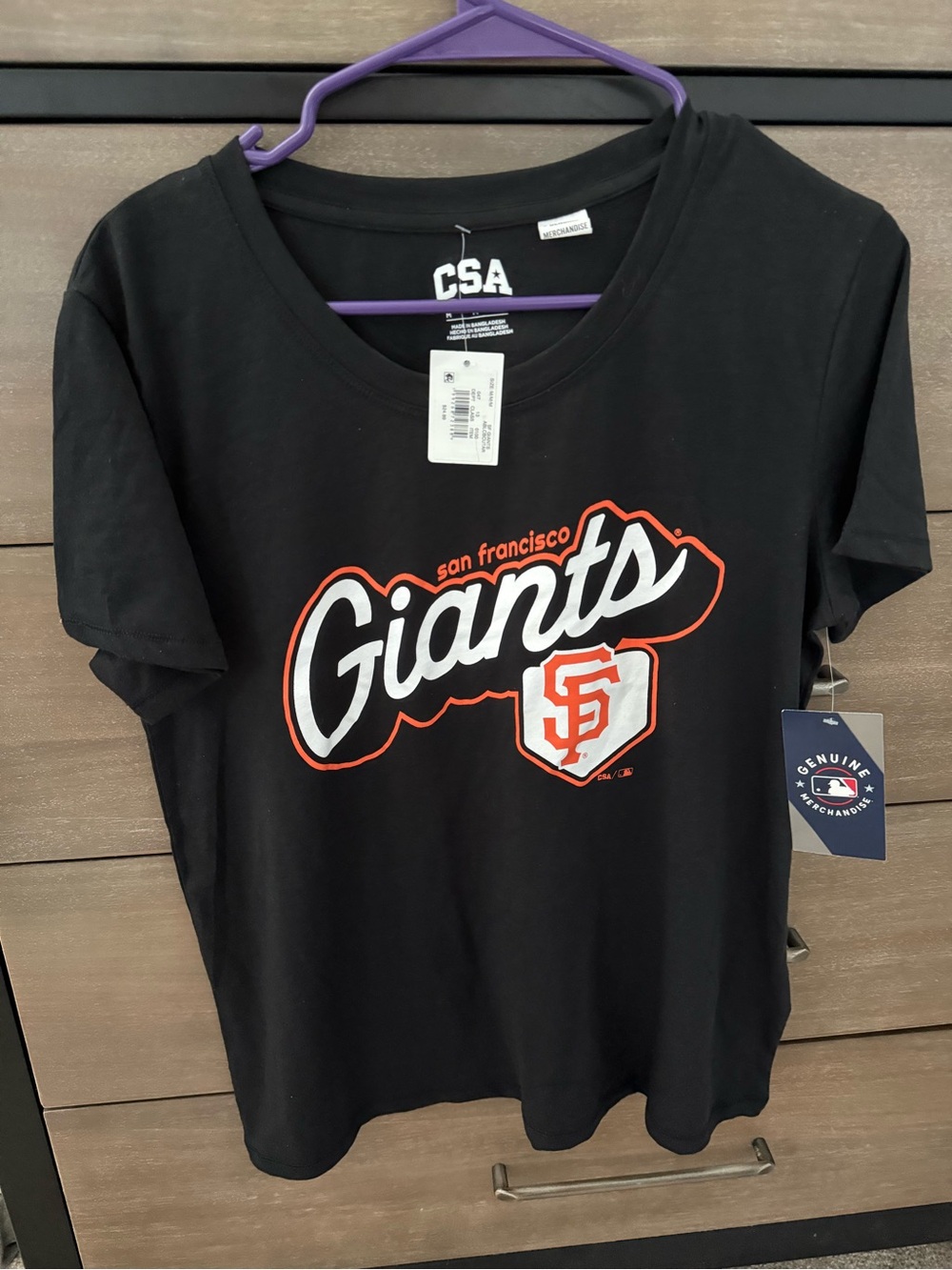 MLB San Francisco Giants Black Tee with Orange & White Logo